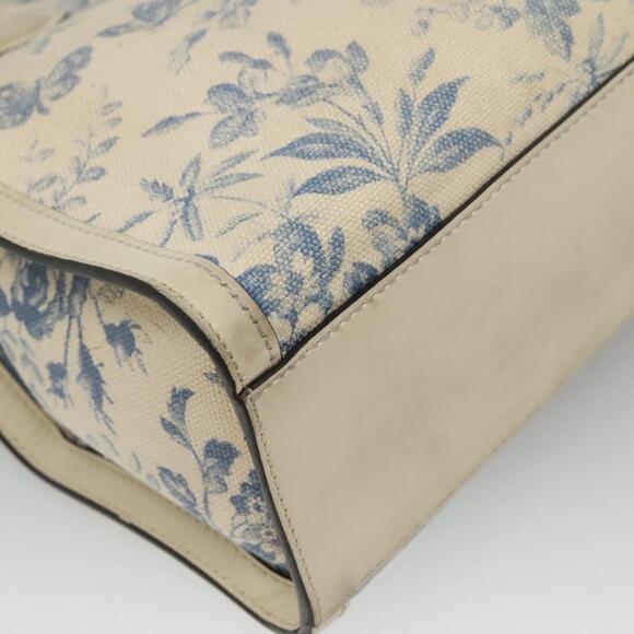 GUCCI Tote Bag Canvas Leather White Blue - Picture 13 of 16